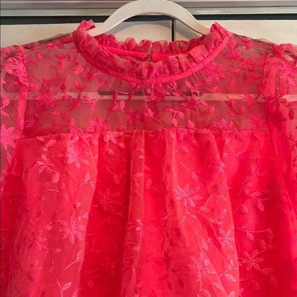 JODIFL Pink Floral Lace Blouse, NWOT - Picture 3 of 13